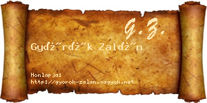 Györök Zalán névjegykártya